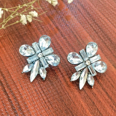 Crystal Stone Stud Earrings Zayn Luxury Jewellery